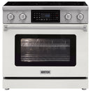 Kostch 36-Inch Electric Range with 5 Elements, Air Fry & Touchscreen Controls, 6.2 Cu. Ft. Convection Oven in White (KOS-36RE07T-W)