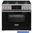 Kostch 36-Inch Tilt Panel Propane Gas Range with 6 Sealed Burners & 6 Cu. Ft. Convection Oven in Black (KOS-36RG07TLP-B)