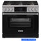 Kostch 36-Inch Tilt Panel Propane Gas Range with 6 Sealed Burners & 6 Cu. Ft. Convection Oven in Black (KOS-36RG07TLP-B)