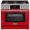Kostch 36-Inch Tilt Panel Gas Range with 6 Sealed Burners & 6 Cu. Ft. Convection Oven in Red (KOS-36RG07T-R)