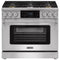 Kostch 36-Inch Tilt Panel Gas Range with 6 Sealed Burners & 6 Cu. Ft. Convection Oven in Stainless Steel (KOS-36RG07T-S)
