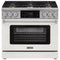 Kostch 36-Inch Tilt Panel Gas Range with 6 Sealed Burners & 6 Cu. Ft. Convection Oven in White (KOS-36RG07T-W)