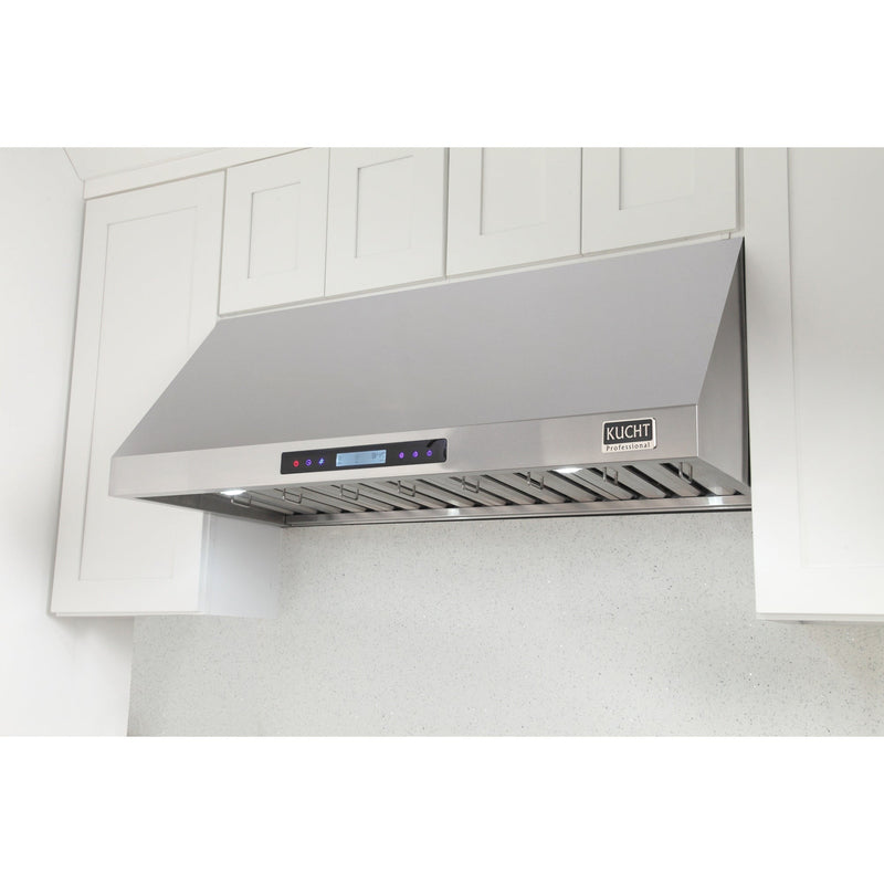 Kucht 5-Piece Appliance Package - 48-Inch Propane Gas Range, Refrigerator, Under Cabinet Hood, Dishwasher, & Microwave Oven in Stainless Steel (APK5-KNG481/LP-S-20A-MWO)