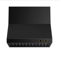 Kucht 36-Inch 900 CFM Ducted Wall Mount Range Hood in Dark Titanium Stainless Steel with Gold Accents (KRHG360-GL-C)