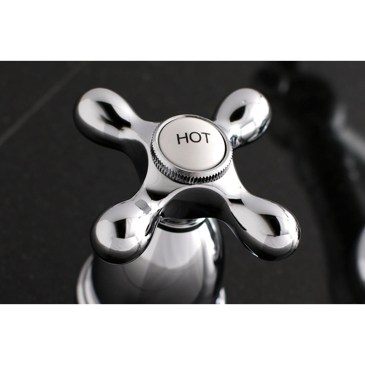 Heritage Two-Handle Wall Mount Roman Tub Faucet in Polished Chrome