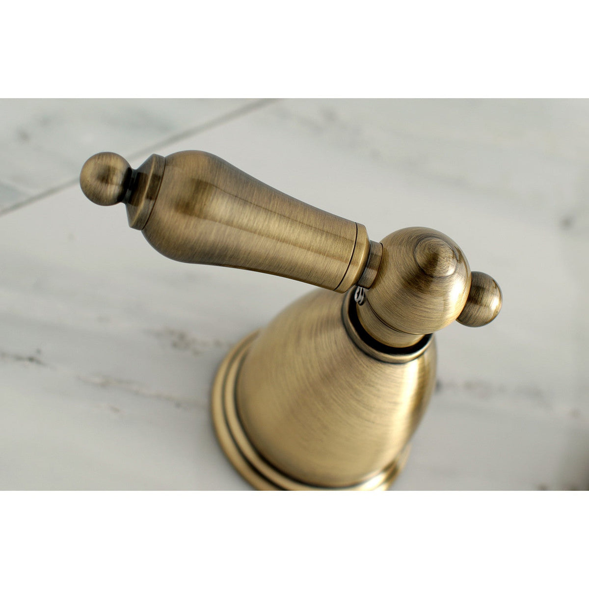Heritage Two-Handle Wall Mount Roman Tub Faucet in Antique Brass