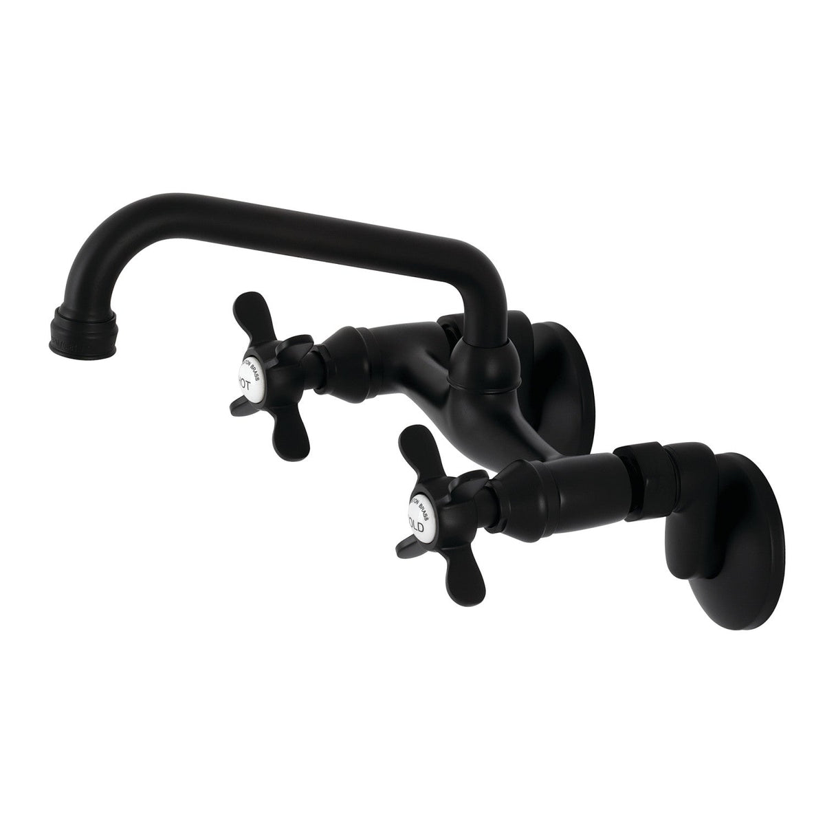 Essex Double-Handle Wall-Mount Bridge Kitchen Faucet in Matte Black