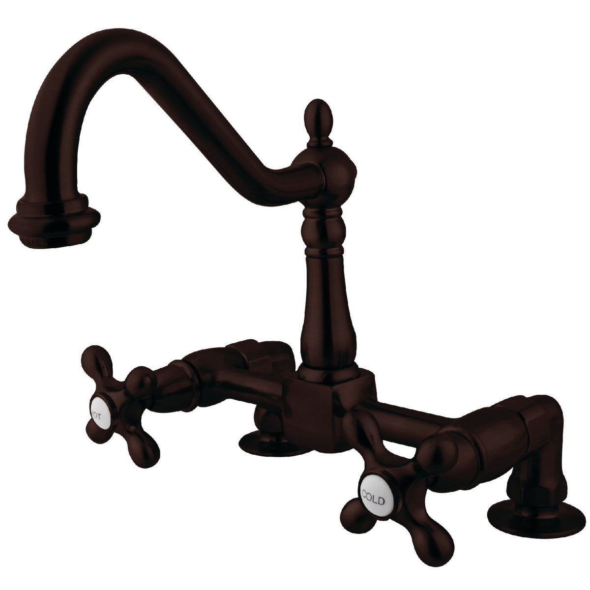 Heritage Bridge Kitchen Faucet in Oil Rubbed Bronze