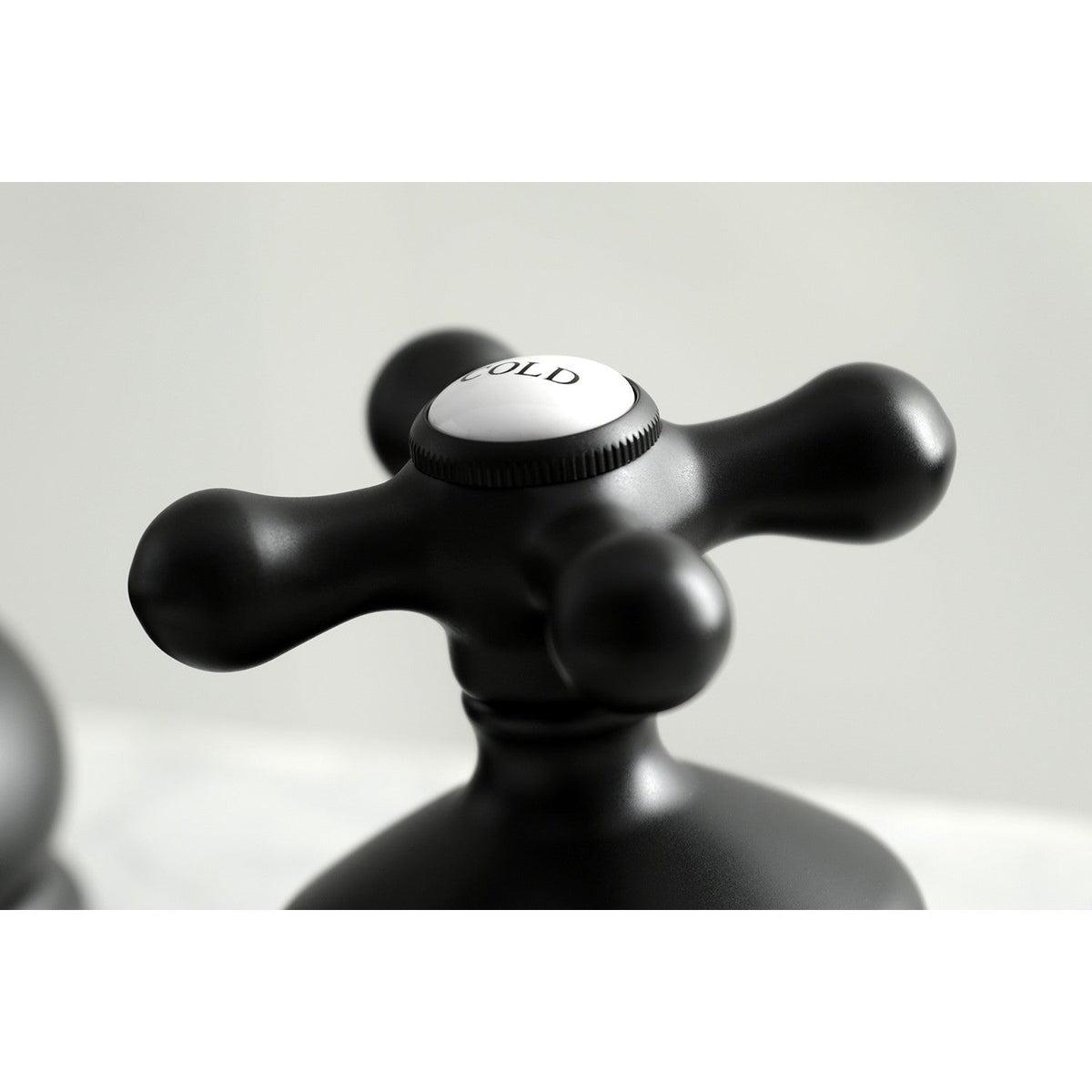Heritage Widespread Bathroom Faucet with Brass Pop-Up in Matte Black
