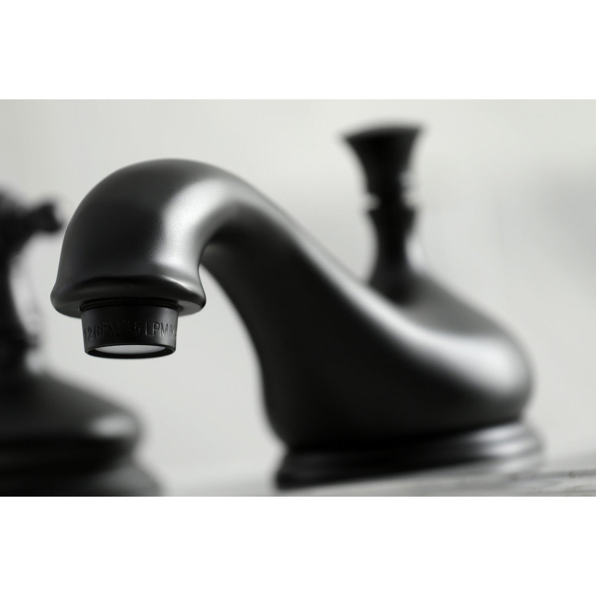 Heritage Widespread Bathroom Faucet with Brass Pop-Up in Matte Black