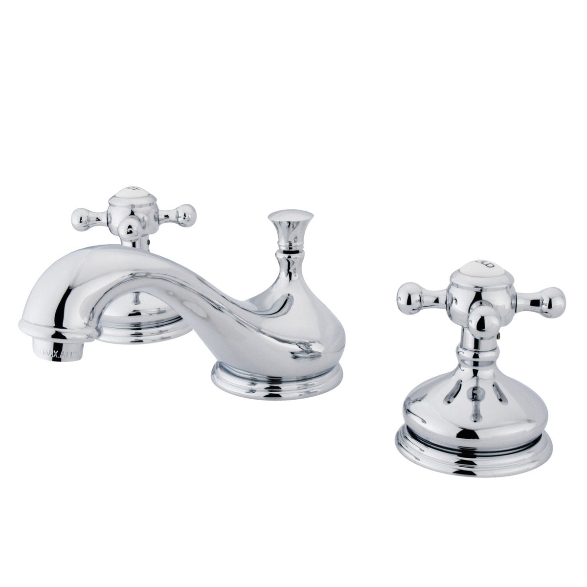 Vintage Widespread Bathroom Faucet with Brass Pop-Up in Polished Chrome
