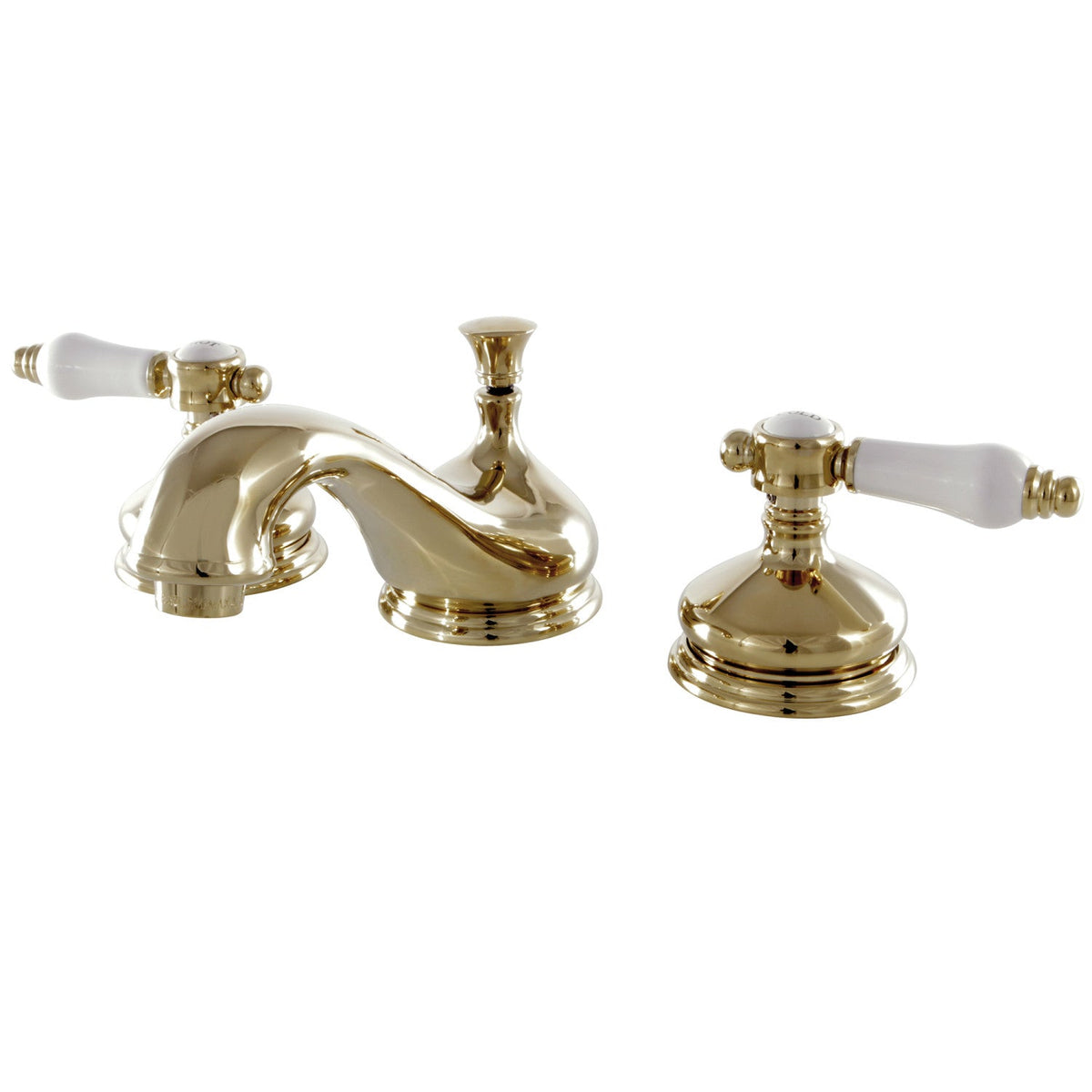 Bel-Air Widespread Bathroom Faucet with Brass Pop-Up in Polished Brass