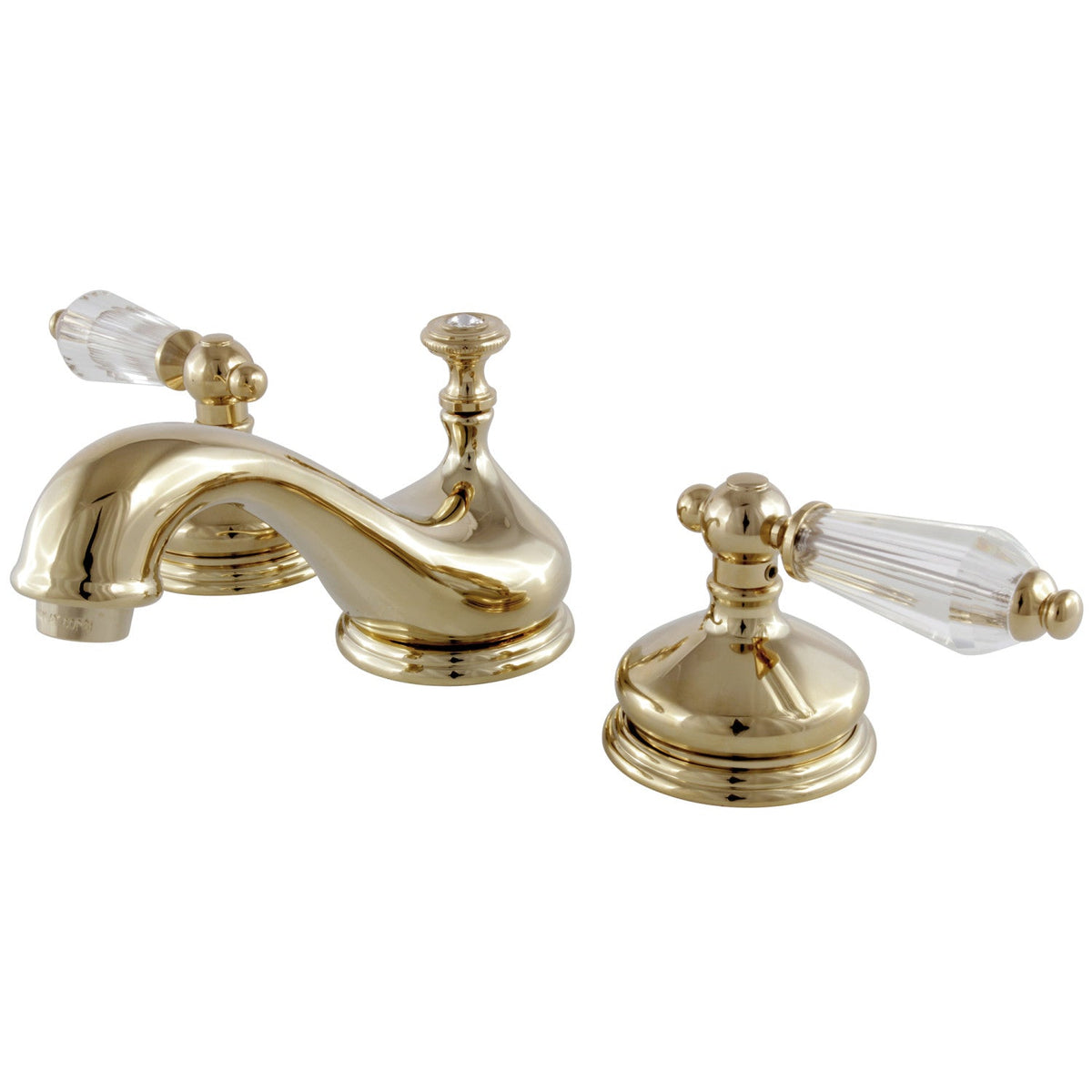 Wilshire Widespread Bathroom Faucet with Brass Pop-Up in Polished Brass