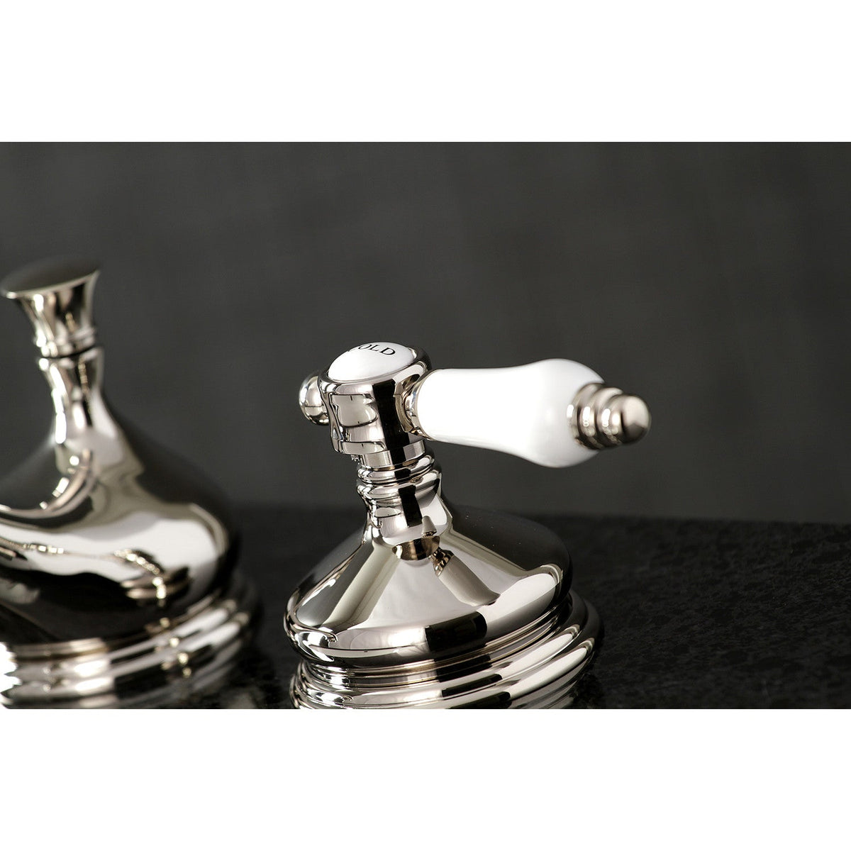 Bel-Air Widespread Bathroom Faucet with Brass Pop-Up in Polished Nickel