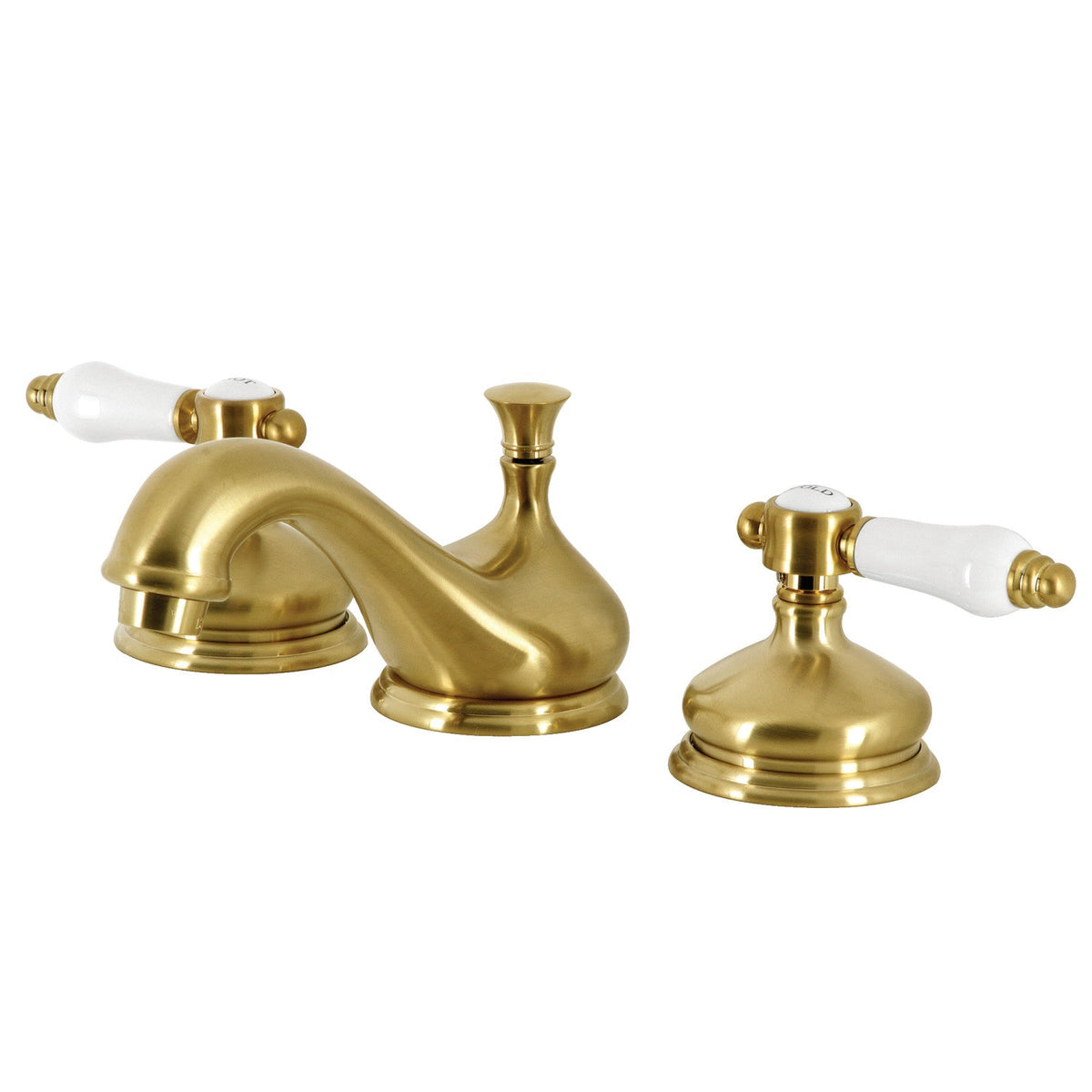 Bel-Air Widespread Bathroom Faucet with Brass Pop-Up in Brushed Brass