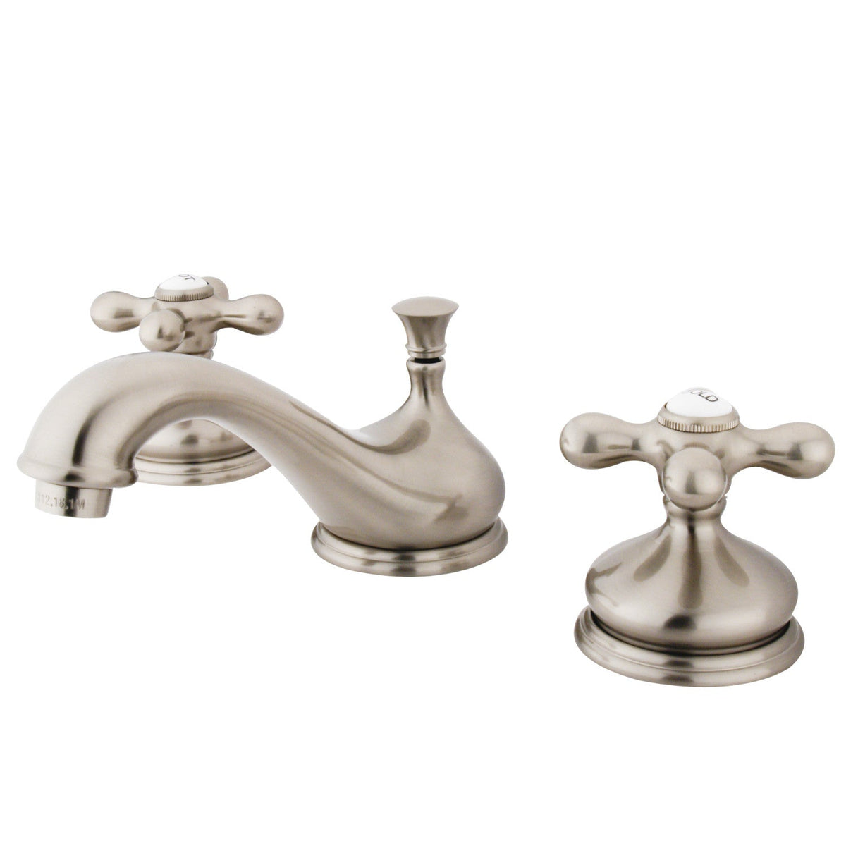 Heritage Widespread Bathroom Faucet with Brass Pop-Up in Brushed Nickel