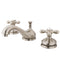 Kingston Brass Heritage Widespread Bathroom Faucet with Brass Pop-Up, Brushed Nickel (KS1168AX)
