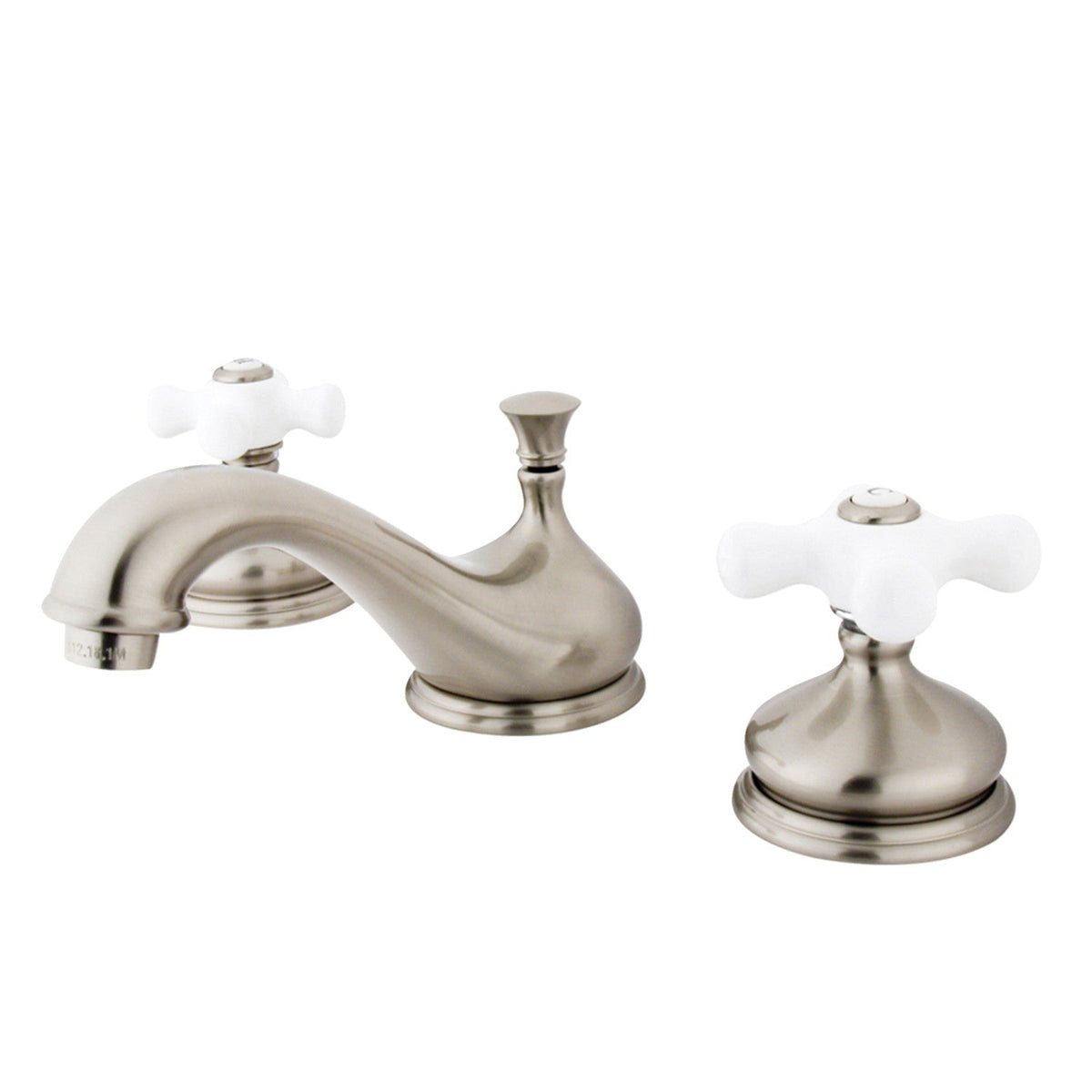 Heritage Widespread Bathroom Faucet with Brass Pop-Up in Brushed Nickel