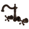 Kingston Brass Heritage Double-Handle Wall Mount Bathroom Faucet, Oil Rubbed Bronze (KS1255AX)