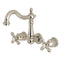 Kingston Brass Heritage Double-Handle Wall Mount Bathroom Faucet, Polished Nickel (KS1256AX)