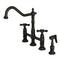 Kingston Brass Heritage Bridge Kitchen Faucet with Brass Side Sprayer, Matte Black (KS1270AXBS)