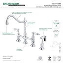 Kingston Brass Heritage Bridge Kitchen Faucet with Brass Side Sprayer, Polished Chrome (KS1271ALBS)