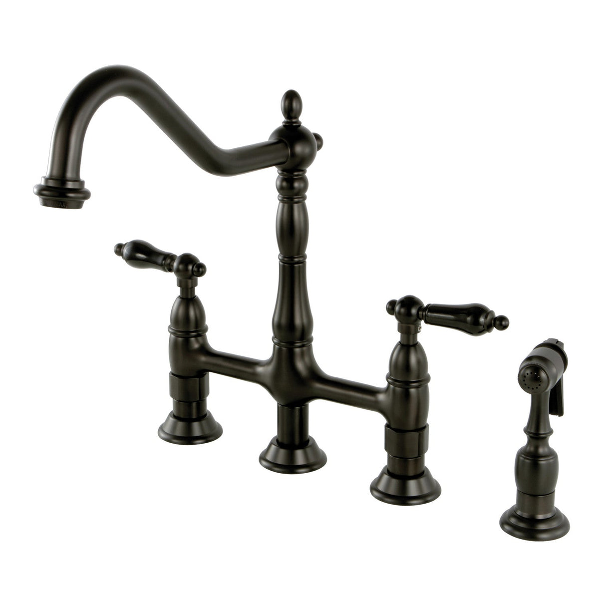 Duchess Bridge Kitchen Faucet with Brass Side Sprayer in Oil Rubbed Bronze
