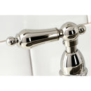 Kingston Brass Heritage Bridge Kitchen Faucet with Brass Side Sprayer, Polished Nickel (KS1276ALBS)