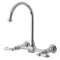 Kingston Brass Restoration Double-Handle Wall-Mount Bridge Kitchen Faucet, Polished Chrome (KS1291AL)