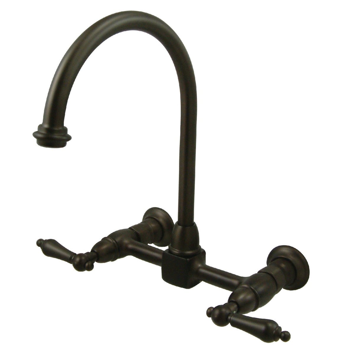 Restoration Double-Handle Wall-Mount Bridge Kitchen Faucet in Oil Rubbed Bronze