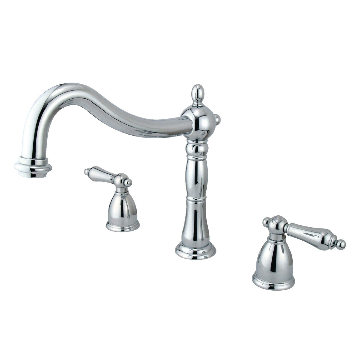 Heritage Two-Handle Deck Mount Roman Tub Faucet in Polished Chrome