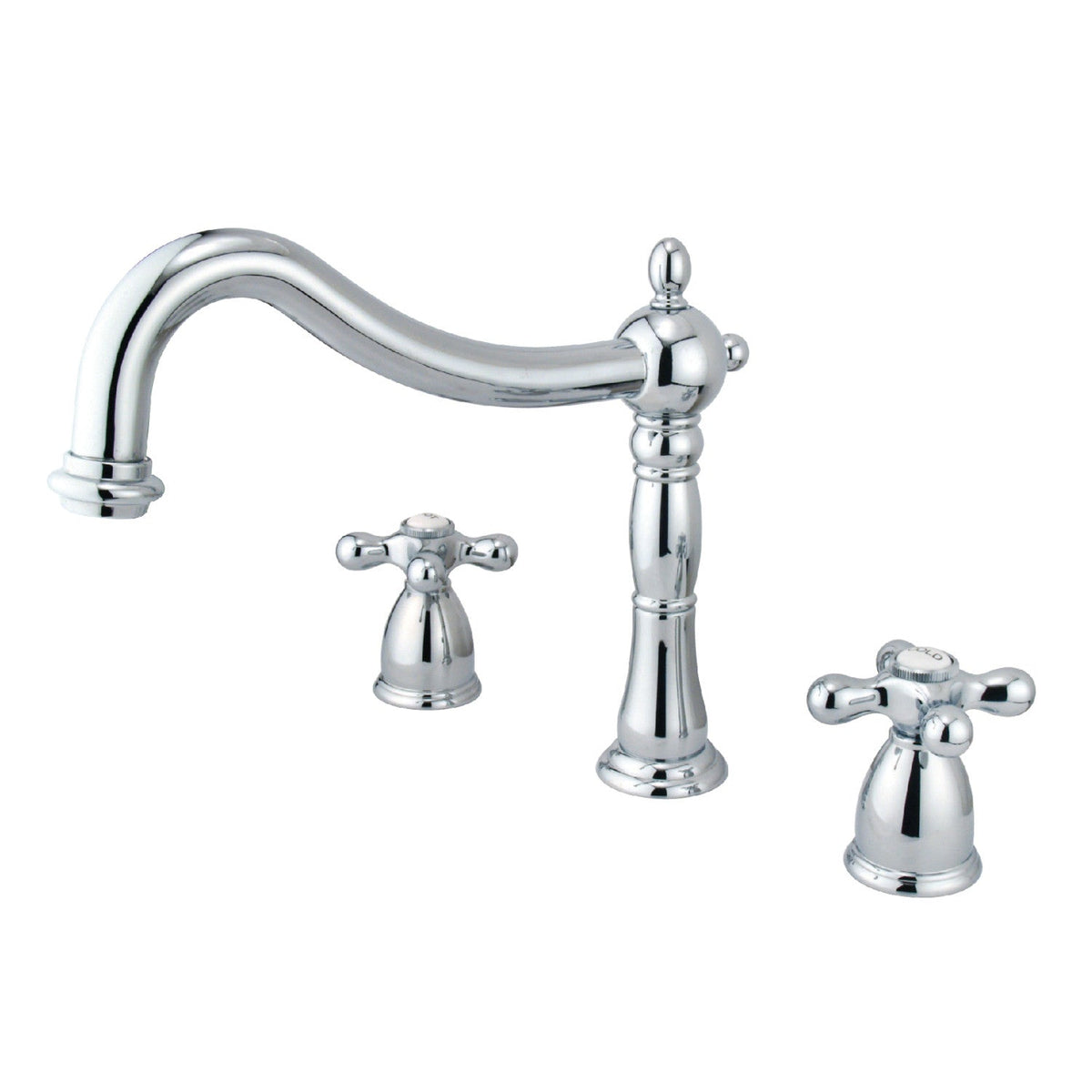 Heritage Two-Handle Deck Mount Roman Tub Faucet in Polished Chrome