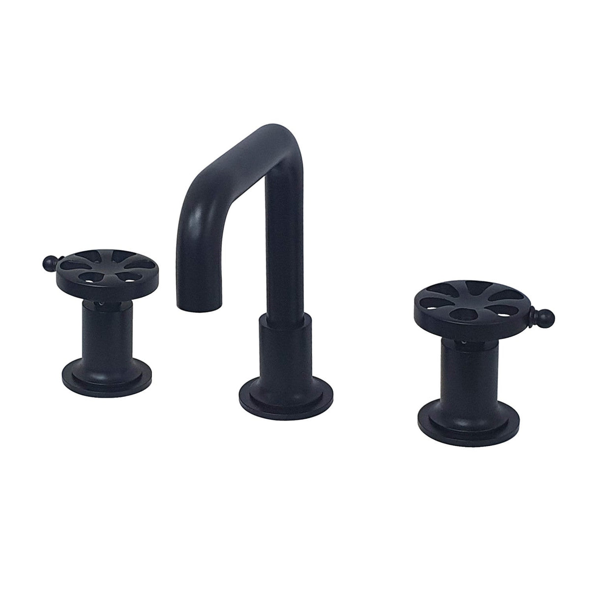 Belknap Widespread Bathroom Faucet with Push Pop-Up Drain in Matte Black
