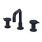 Kingston Brass Belknap Widespread Bathroom Faucet with Push Pop-Up Drain, Matte Black (KS142RXMB)