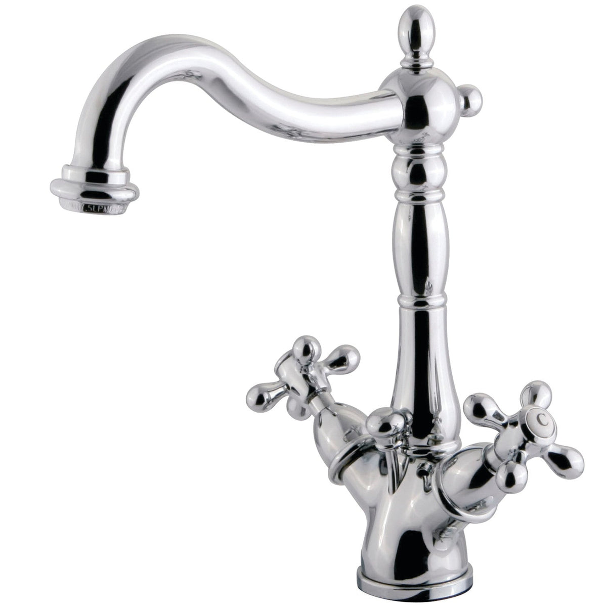 Heritage Double-Handle 4" Centerset Bathroom Faucet with Brass Pop-Up in Polished Chrome