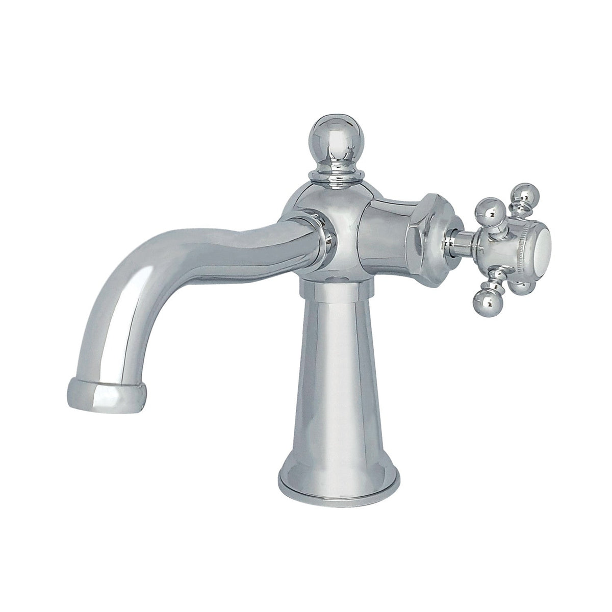 Nautical One-Handle Single-Hole Bathroom Faucet with Push Pop-Up Drain in Polished Chrome