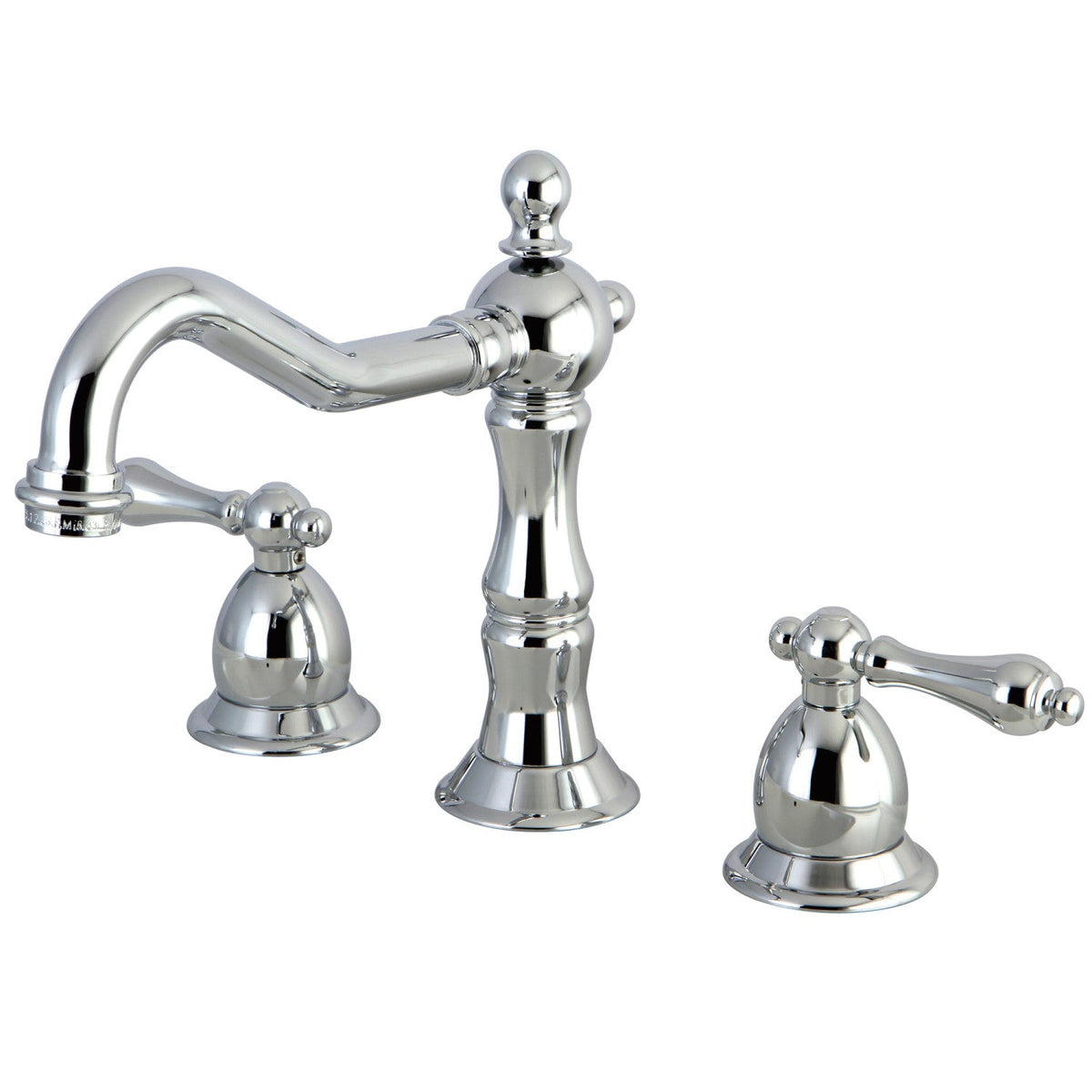 Heritage Widespread Bathroom Faucet with Brass Pop-Up in Polished Chrome