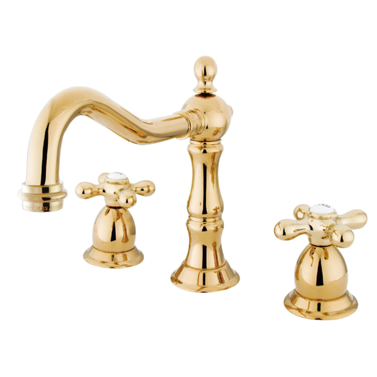 Heritage Widespread Bathroom Faucet with Brass Pop-Up in Polished Brass
