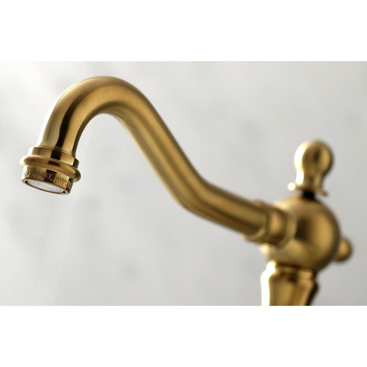 Heritage Widespread Bathroom Faucet with Brass Pop-Up in Brushed Brass