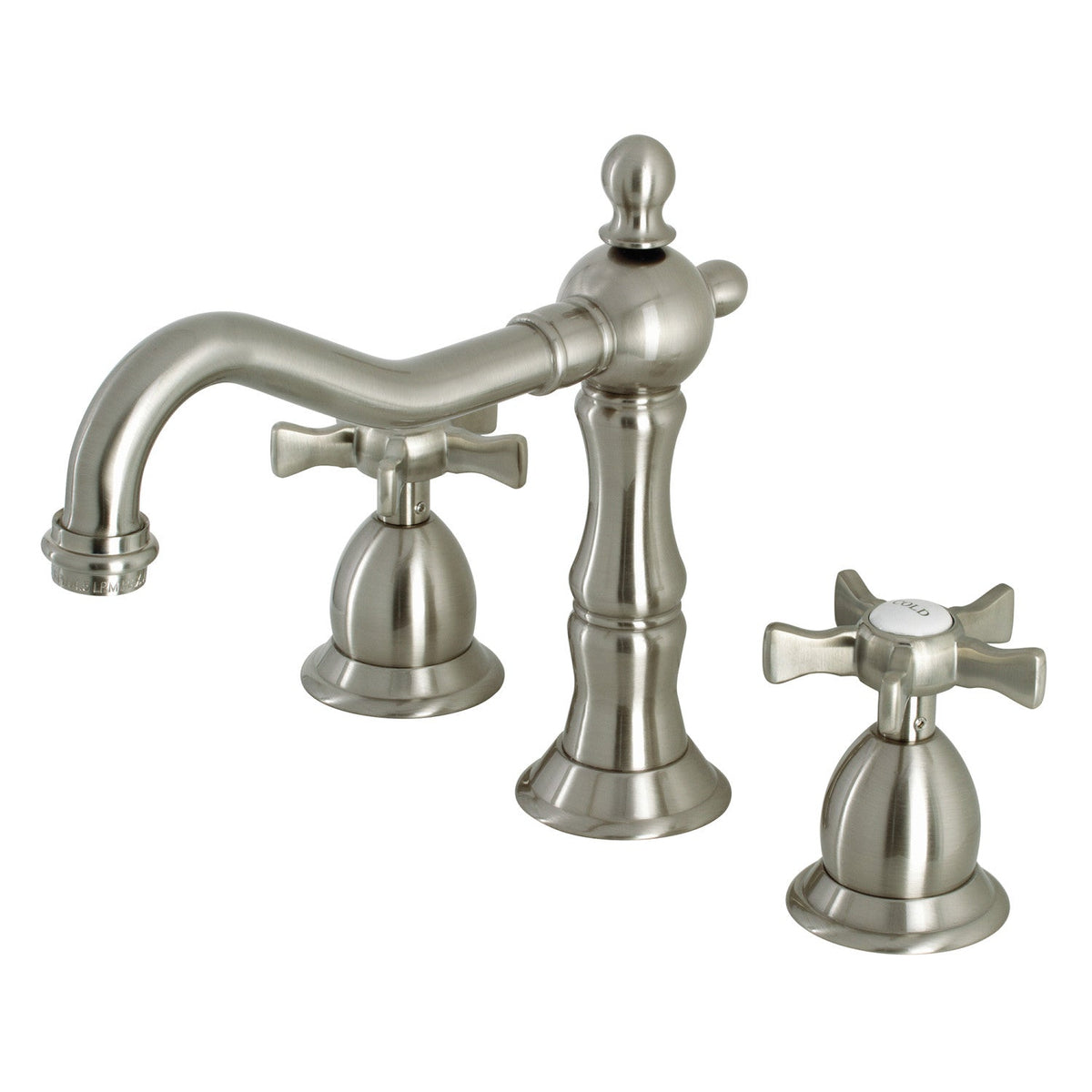 Hamilton Widespread Bathroom Faucet with Brass Pop-Up in Brushed Nickel