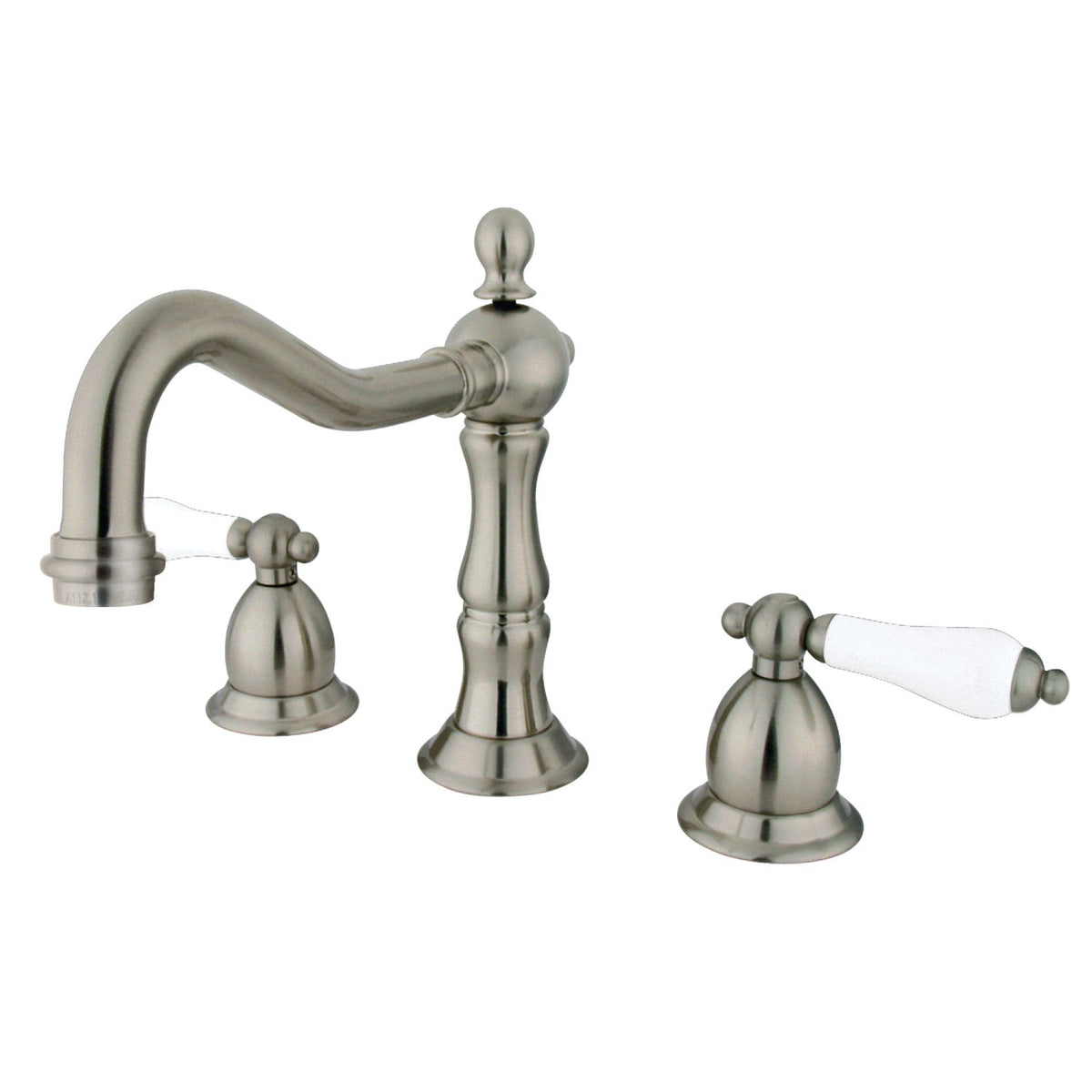Heritage Widespread Bathroom Faucet with Brass Pop-Up in Brushed Nickel
