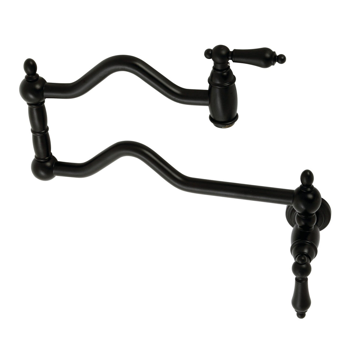 Heritage Wall Mount Pot Filler Faucet in Matte Black