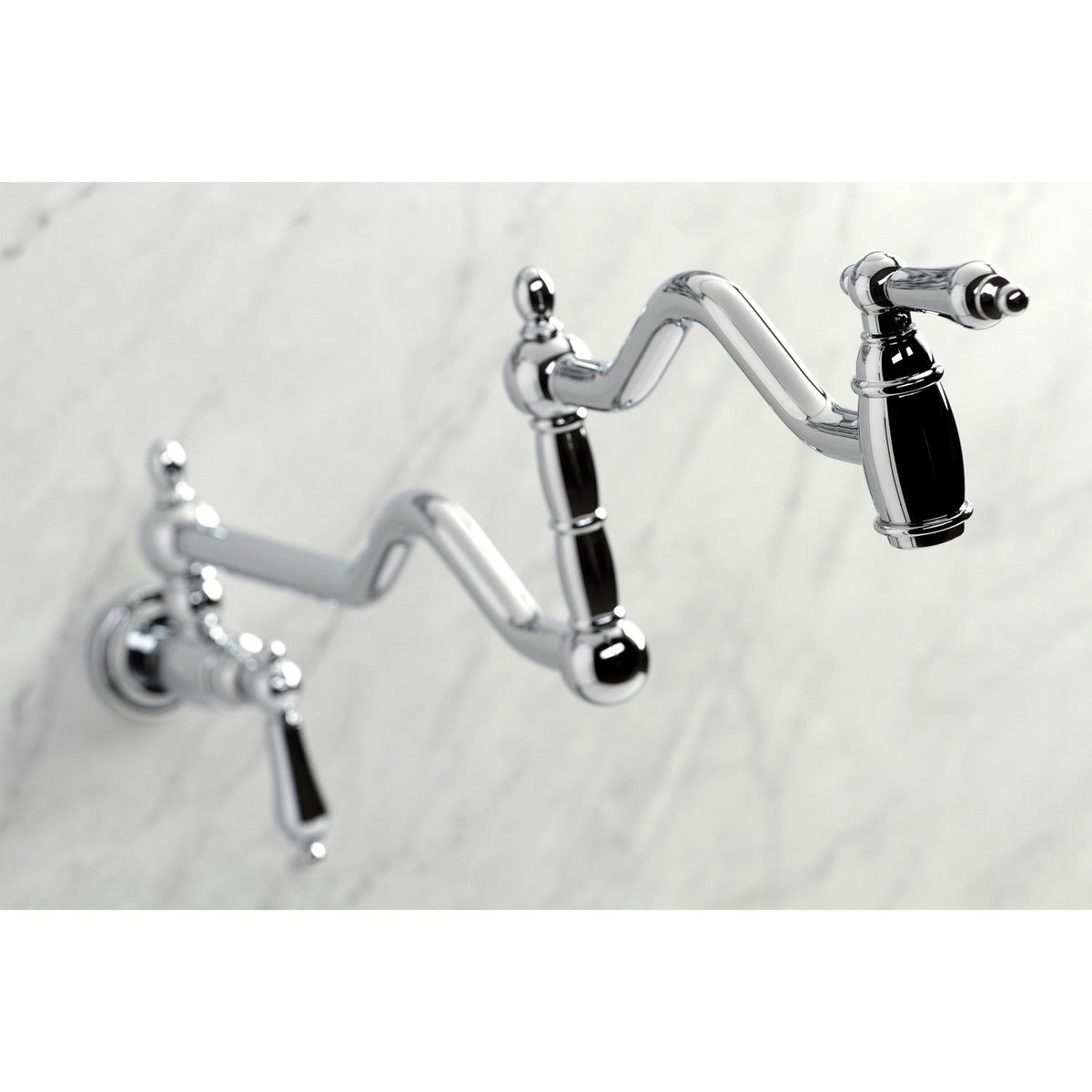 Heritage Wall Mount Pot Filler Faucet in Polished Chrome