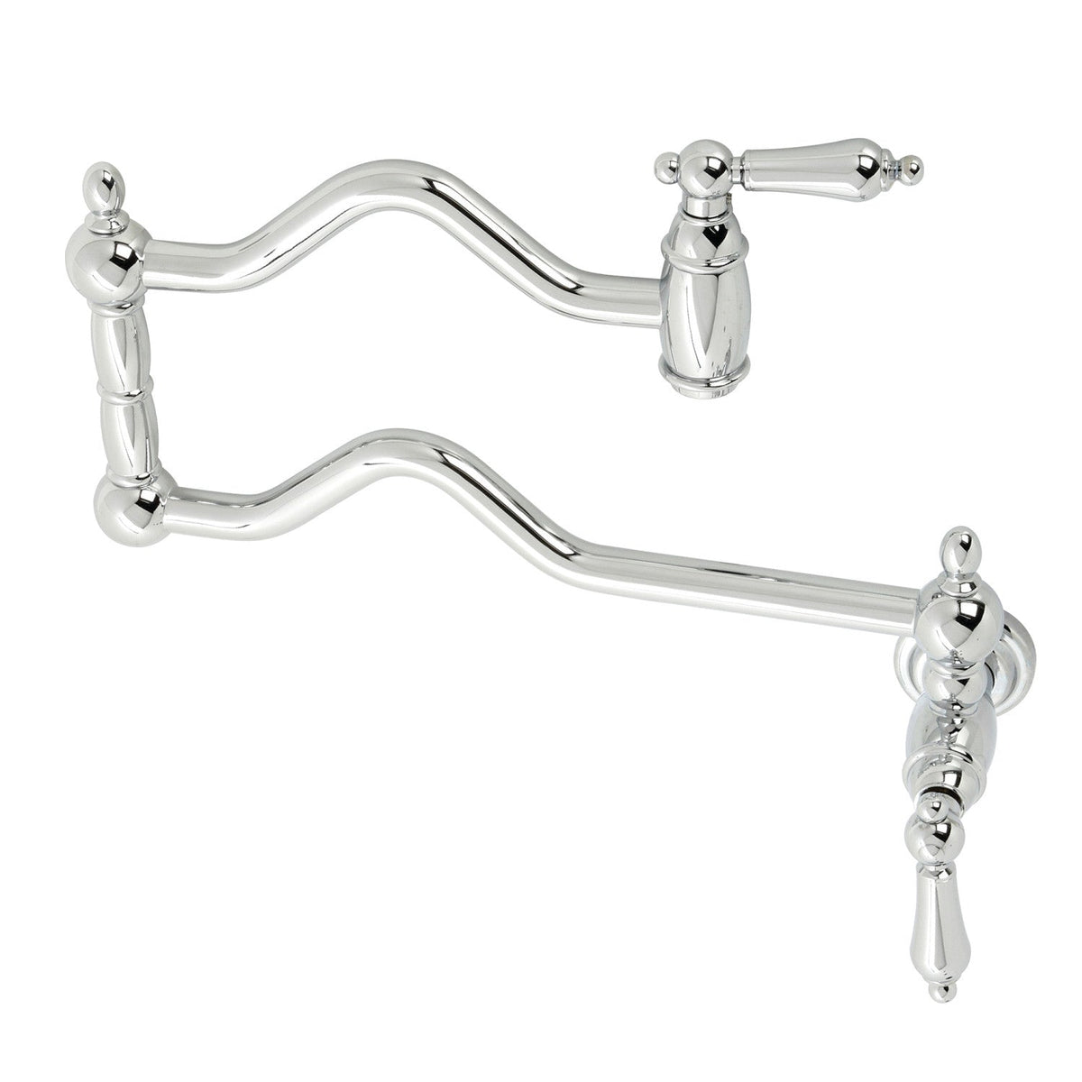 Heritage Wall Mount Pot Filler Faucet in Polished Chrome