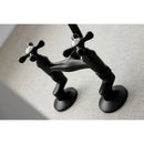 Kingston Brass Kingston Double-Handle Wall-Mount Bridge Kitchen Faucet, Matte Black (KS213MB)
