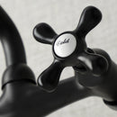 Kingston Brass Kingston Double-Handle Wall-Mount Bridge Kitchen Faucet, Matte Black (KS213MB)