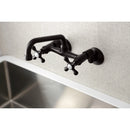 Kingston Brass Kingston Double-Handle Wall-Mount Bridge Kitchen Faucet, Oil Rubbed Bronze (KS213ORB)