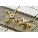 Kingston Brass Kingston Double-Handle Wall-Mount Bridge Kitchen Faucet, Brushed Brass (KS213SB)