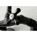 Kingston Brass Kingston Double-Handle Wall-Mount Bridge Kitchen Faucet, Matte Black (KS214MB)