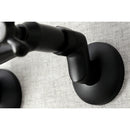 Kingston Brass Kingston Double-Handle Wall-Mount Bridge Kitchen Faucet, Matte Black (KS214MB)